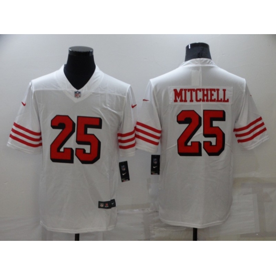 Men's San Francisco 49ers #25 Elijah Mitchell White Nike Scarlet Player Limited Jersey - Ujersey