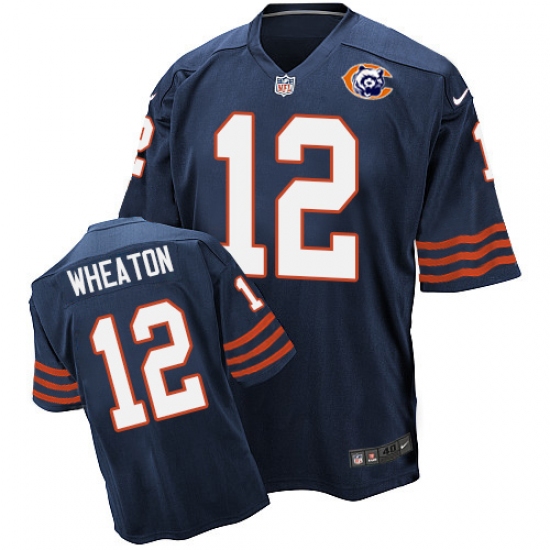 Men's Nike Chicago Bears #12 Markus Wheaton Elite Navy Blue Throwback NFL Jersey - Ujersey