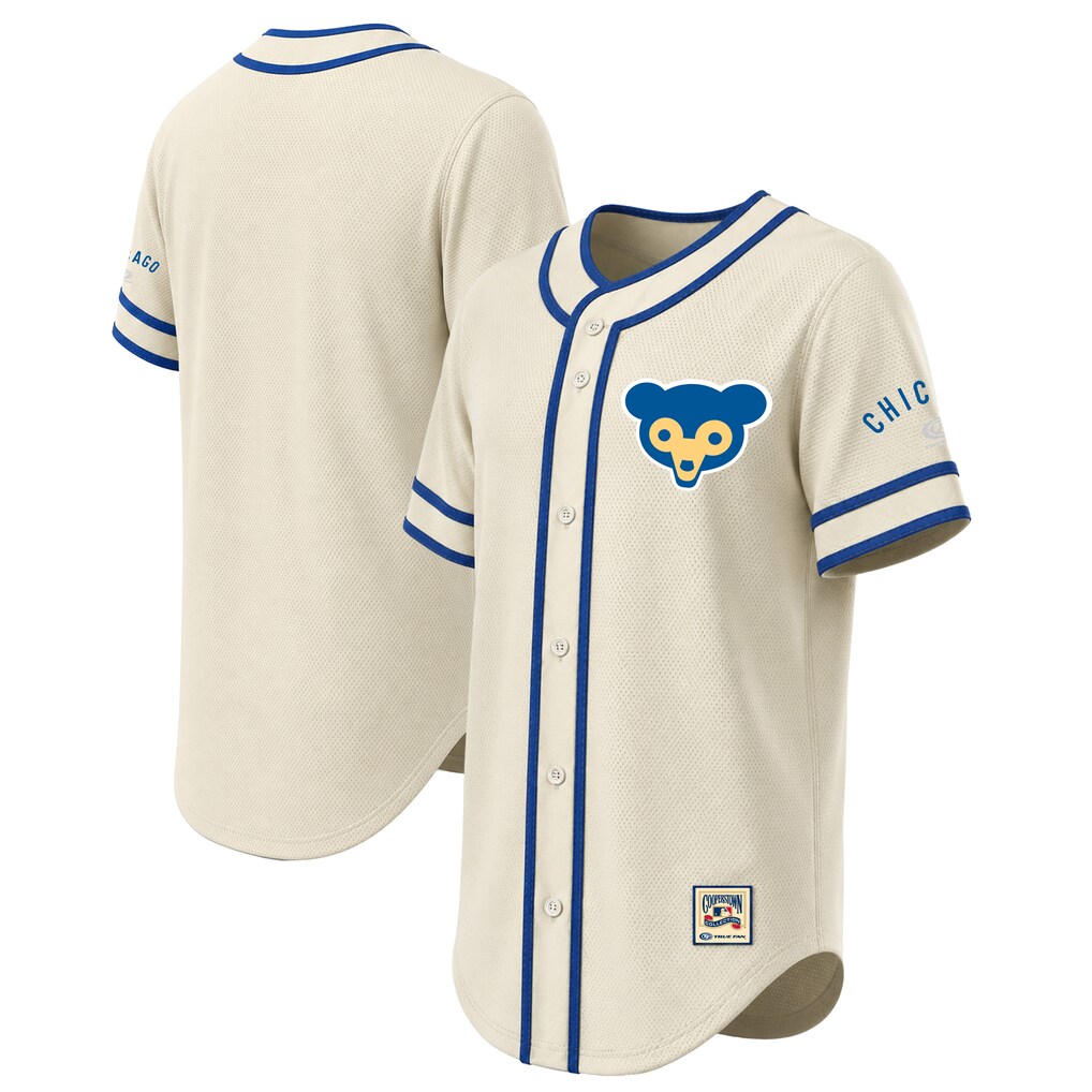 Men's Chicago Cubs Stitches Natural Throwback Fashion Jersey - Ujersey