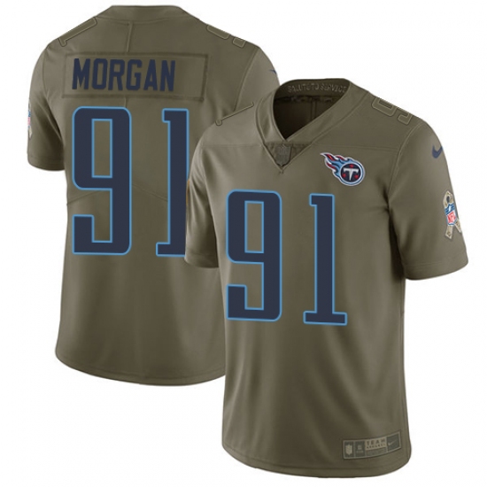Youth Nike Tennessee Titans #91 Derrick Morgan Limited Olive 2017 Salute to Service NFL Jersey - Ujersey