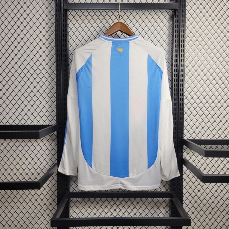Argentina Soccer Jersey Home Custom Long Sleeve Shirt 2024 - ujerseystore
