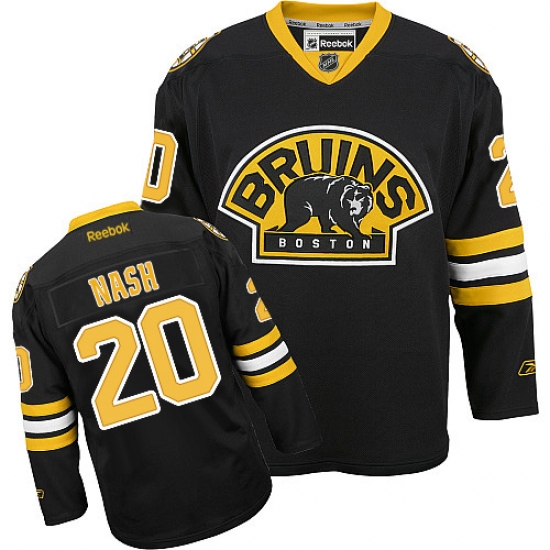 Men's Reebok Boston Bruins #20 Riley Nash Premier Black Third NHL Jersey - Ujersey
