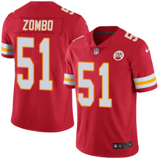 Youth Nike Kansas City Chiefs #51 Frank Zombo Red Team Color Vapor Untouchable Limited Player NFL Jersey - Ujersey