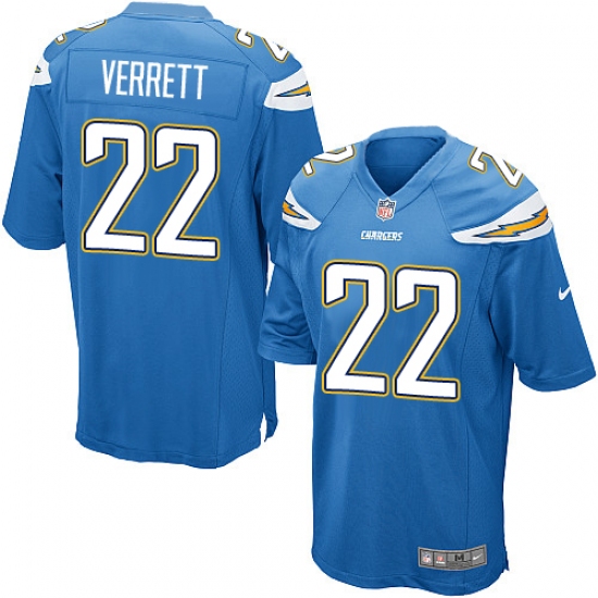 Men's Nike Los Angeles Chargers #22 Jason Verrett Game Electric Blue Alternate NFL Jersey - Ujersey