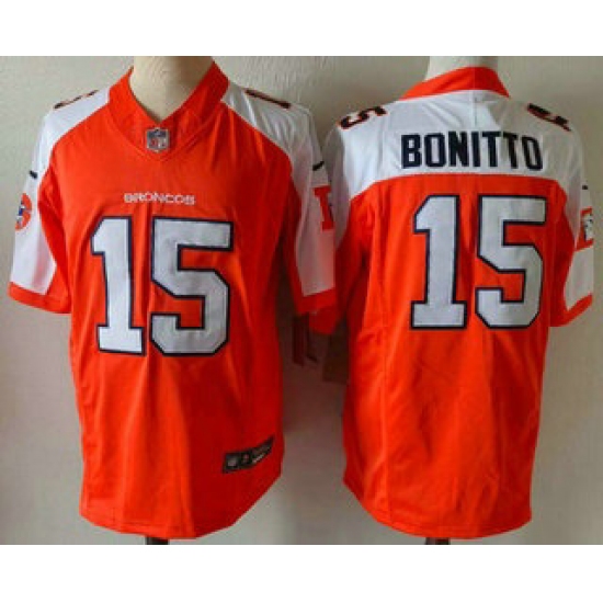 Men's Denver Broncos #15 Nik Bonitto Orange Thanksgiving FUSE Vapor Jersey - Ujersey