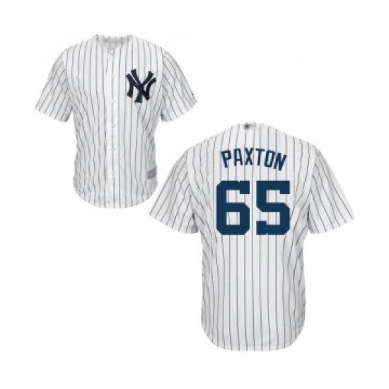 Youth New York Yankees #65 James Paxton Authentic White Home Baseball Jersey - Ujersey
