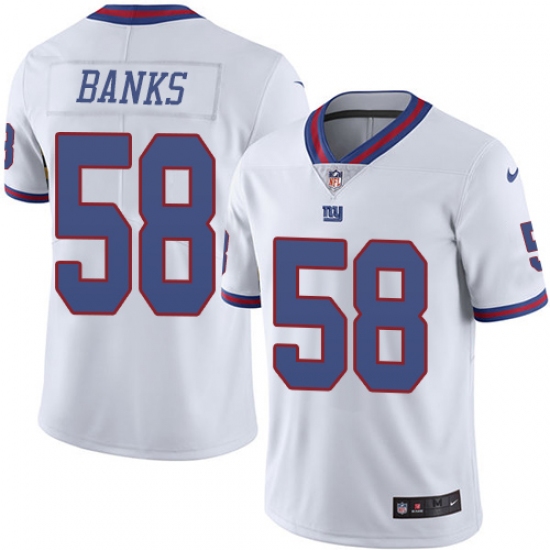 Men's Nike New York Giants #58 Carl Banks Limited White Rush Vapor Untouchable NFL Jersey - Ujersey