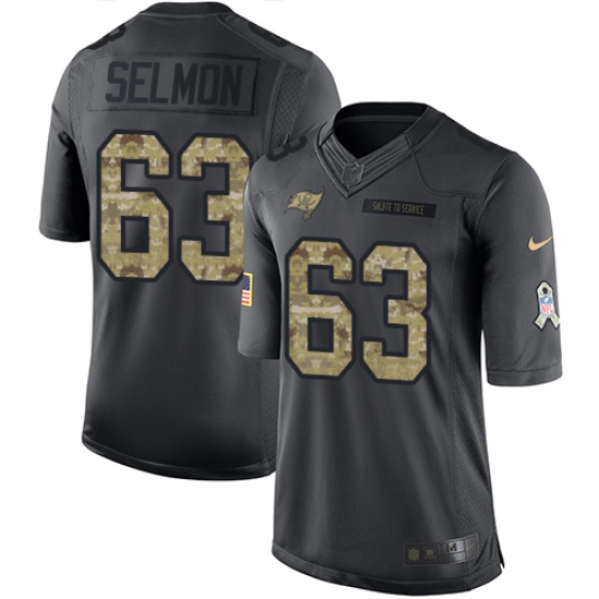 Men's Nike Tampa Bay Buccaneers #63 Lee Roy Selmon Limited Black 2016 Salute to Service NFL Jersey - Ujersey