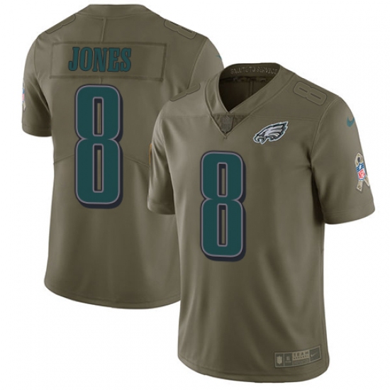 Men's Nike Philadelphia Eagles #8 Donnie Jones Limited Olive 2017 Salute to Service NFL Jersey - Ujersey