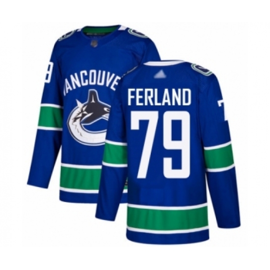 Men's Vancouver Canucks #79 Michael Ferland Authentic Blue Home Hockey Jersey - Ujersey
