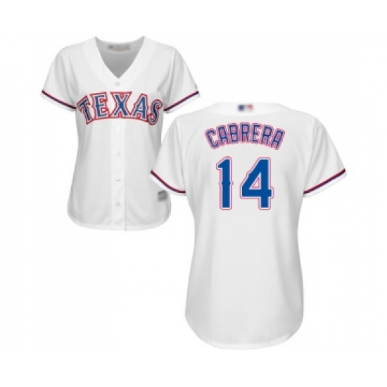 Women's Texas Rangers #14 Asdrubal Cabrera Replica White Home Cool Base Baseball Jersey