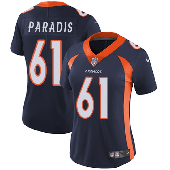 Women's Nike Denver Broncos #61 Matt Paradis Elite Navy Blue Alternate NFL Jersey - Ujersey
