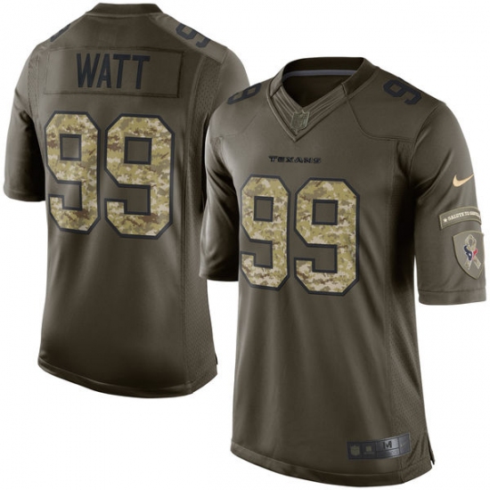 Men's Nike Houston Texans #99 J.J. Watt Elite Green Salute to Service NFL Jersey - Ujersey