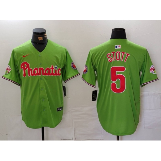 Men's Philadelphia Phillies #5 Bryson Stott Green With Stitched Cool Base Nike Jersey