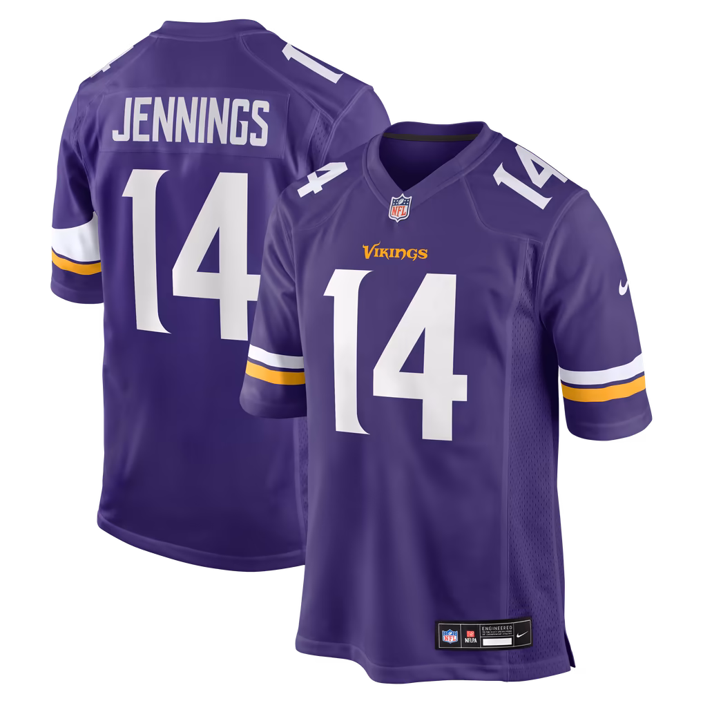 Men's Minnesota Vikings Jauan Jennings Nike Purple Team Game Jersey