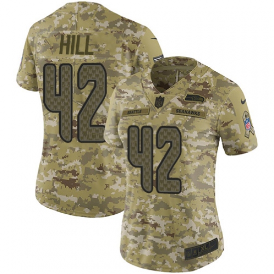 Women's Nike Seattle Seahawks #42 Delano Hill Limited Camo 2018 Salute to Service NFL Jersey - Ujersey