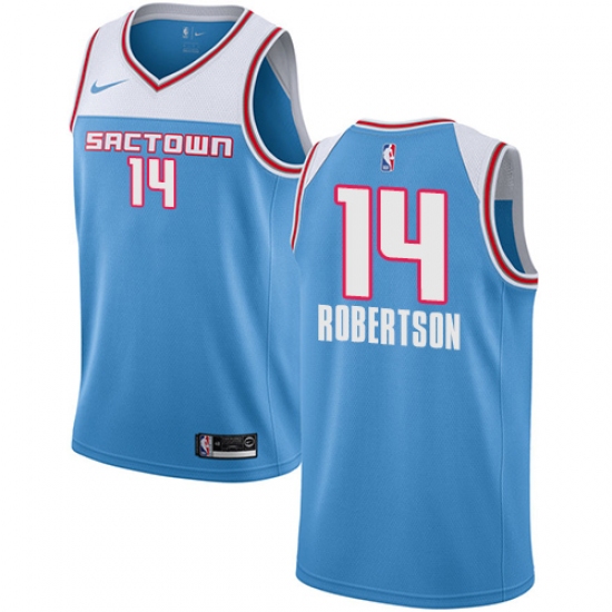 Men's Nike Sacramento Kings #14 Oscar Robertson Swingman Blue NBA Jersey - 2018 19 City Edition - Ujersey