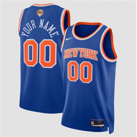 Men's New Yok Knicks Active Player Custom Blue 2026 Finals Patch Icon Edition Stitched Basketball Jersey - Ujersey