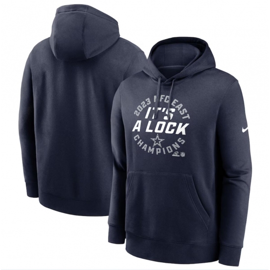 Men's Dallas Cowboys Navy 2023 NFC East Division Champions Locker Room Trophy Collection Club Pullover Hoodie - Ujersey