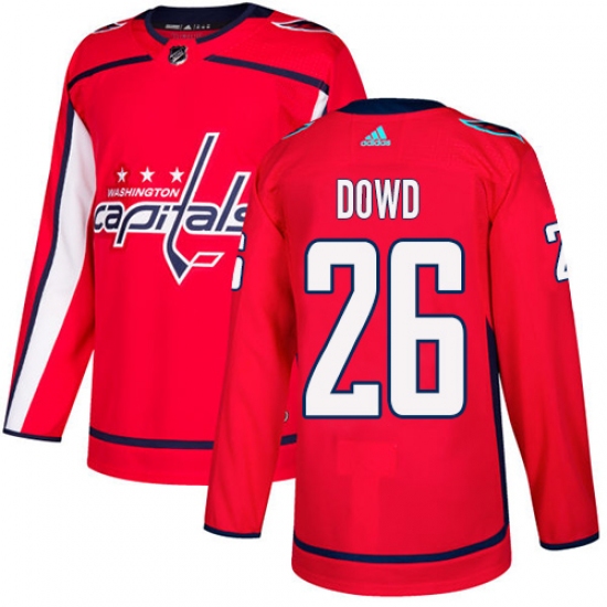 Men's Adidas Washington Capitals #26 Nic Dowd Authentic Red Home NHL Jersey - Ujersey