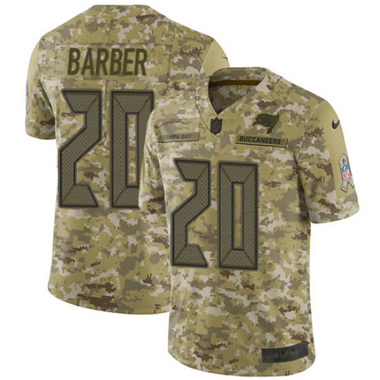Youth Nike Tampa Bay Buccaneers #20 Ronde Barber Limited Camo 2018 Salute to Service NFL Jersey - Ujersey