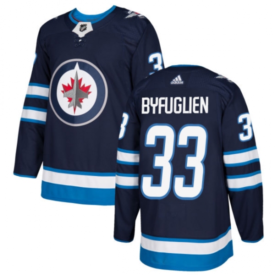 Youth Adidas Winnipeg Jets #33 Dustin Byfuglien Authentic Navy Blue Home NHL Jersey - Ujersey