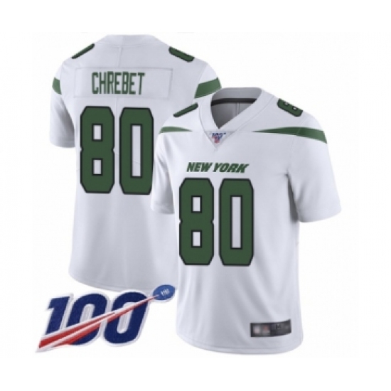 Men's New York Jets #80 Wayne Chrebet White Vapor Untouchable Limited Player 100th Season Football Jersey - Ujersey