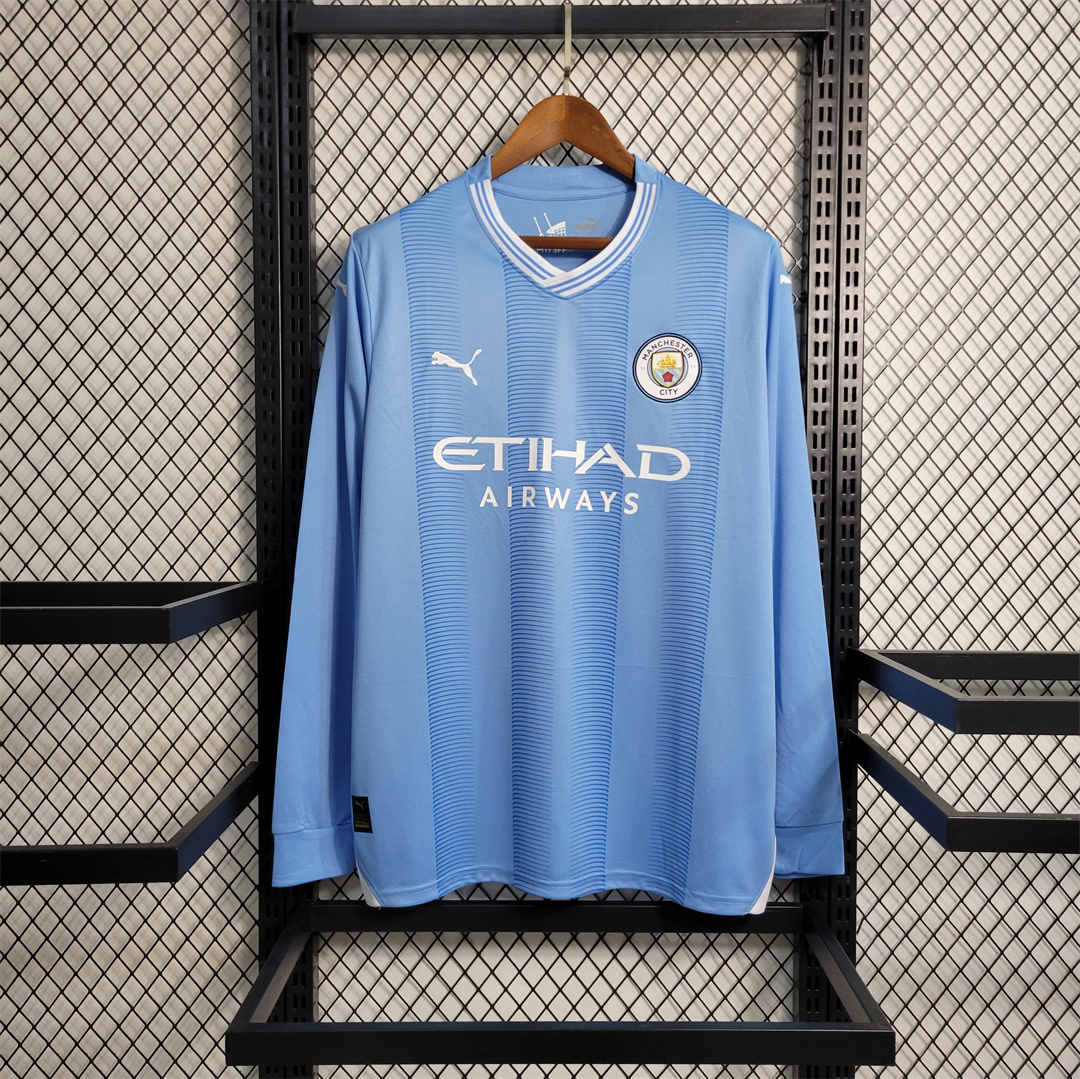 Manchester City Football Jersey Home Long Sleeve Shirt 2023/24 - U-jersey