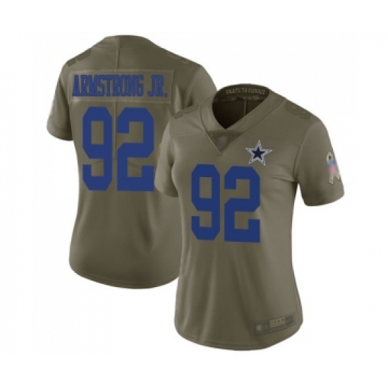 Women's Dallas Cowboys #92 Dorance Armstrong Jr. Limited Olive 2017 Salute to Service Football Jersey - Ujersey