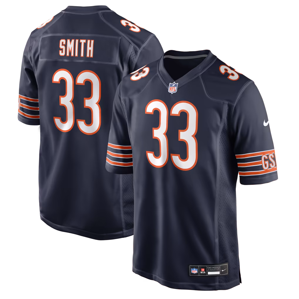 Men's Chicago Bears Keidron Smith Nike Navy Team Game Jersey