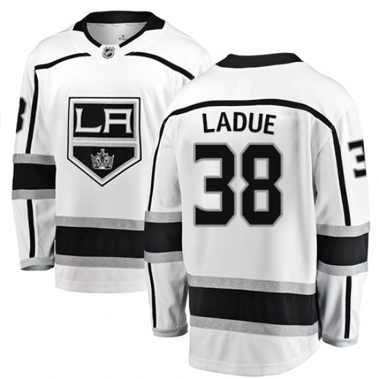 Men's Los Angeles Kings #38 Paul LaDue Authentic White Away Fanatics Branded Breakaway NHL Jersey - Ujersey