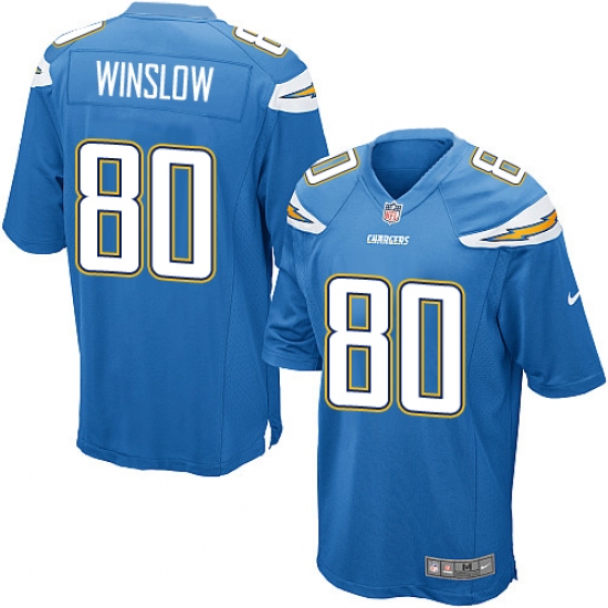 Men's Nike Los Angeles Chargers #80 Kellen Winslow Game Electric Blue Alternate NFL Jersey - Ujersey