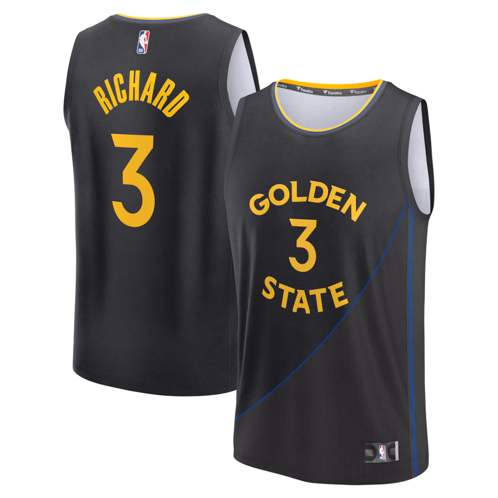 Men's Golden State Warriors Will Richard Fanatics Black Fast Break Replica Player Jersey - Statement Edition - ujerseystore