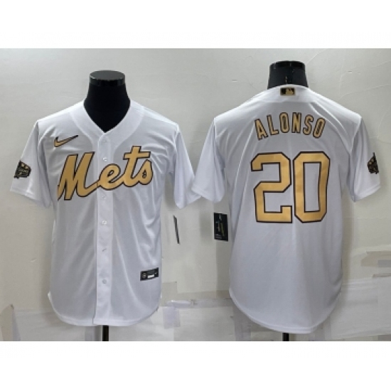 Men's New York Mets #20 Pete Alonso White 2022 All Star Stitched Cool Base Nike Jersey - Ujersey