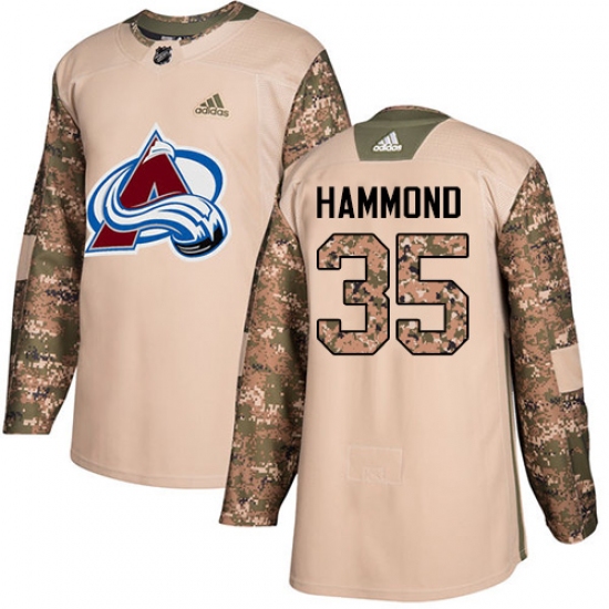 Men's Adidas Colorado Avalanche #35 Andrew Hammond Authentic Camo Veterans Day Practice NHL Jersey - Ujersey