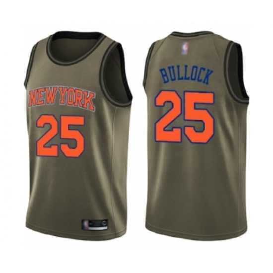 Men's New York Knicks #25 Reggie Bullock Swingman Green Salute to Service Basketball Jersey - Ujersey