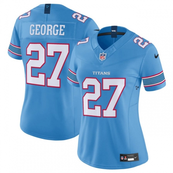 Women's Tennessee Titans #27 Eddie George Light Blue 2026 F.U.S.E. Vapor Limited Stitched Football Jersey(Run Small) - Ujersey