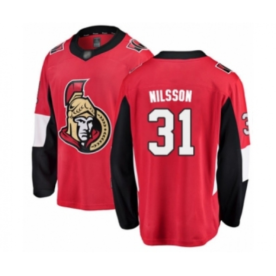 Men's Ottawa Senators #31 Anders Nilsson Fanatics Branded Red Home Breakaway Hockey Jersey - Ujersey