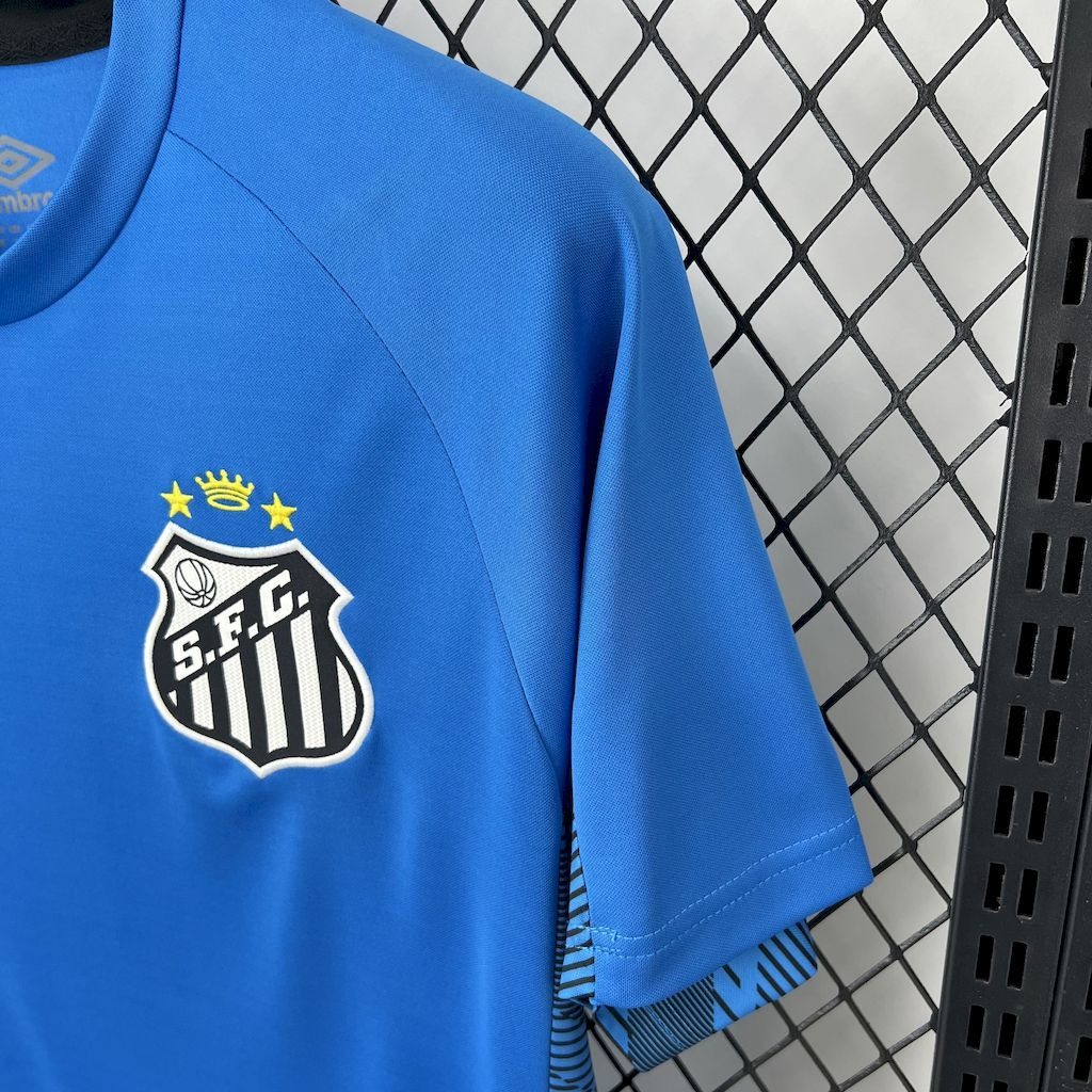Santos FC Soccer Jersey Blue Goalkeeper Custom Shirt 2025 - ujerseystore