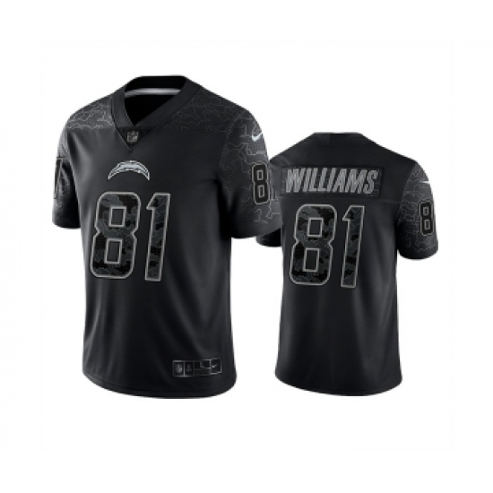 Men's Los Angeles Chargers #81 Mike Williams Black Reflective Limited Stitched Football Jersey - Ujersey
