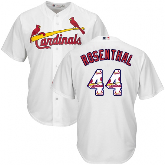 Men's Majestic St. Louis Cardinals #44 Trevor Rosenthal Authentic White Team Logo Fashion Cool Base MLB Jersey - Ujersey