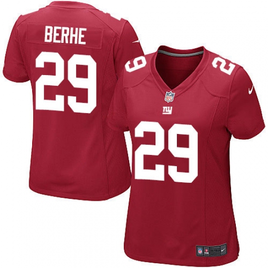 Women's Nike New York Giants #29 Nat Berhe Game Red Alternate NFL Jersey - Ujersey