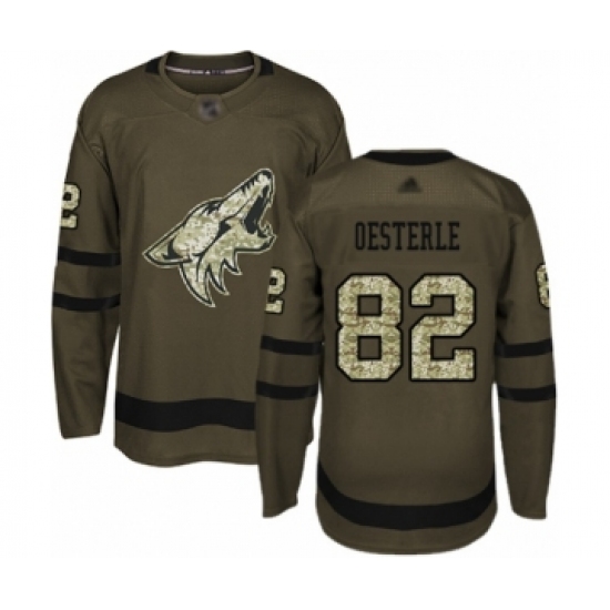 Youth Arizona Coyotes #82 Jordan Oesterle Authentic Green Salute to Service Hockey Jersey - Ujersey