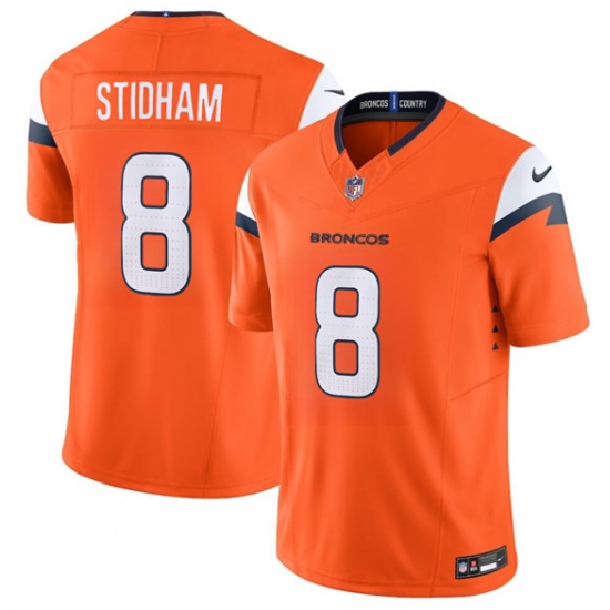 Men's Denver Broncos #8 Jarrett Stidham Orange 2025 F.U.S.E. Vapor Limited Football Stitched Jersey - Ujersey