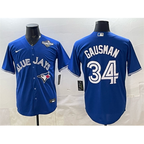 Men's Toronto Blue Jays #34 Kevin Gausman Royal 2025 World Series Cool Base Stitched Baseball Jersey - Ujersey
