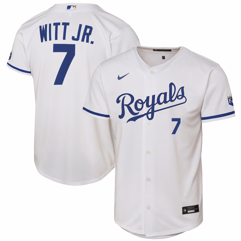 Youth Kansas City Royals Bobby Witt Jr. Nike White Home Stadium Jersey - Ujersey