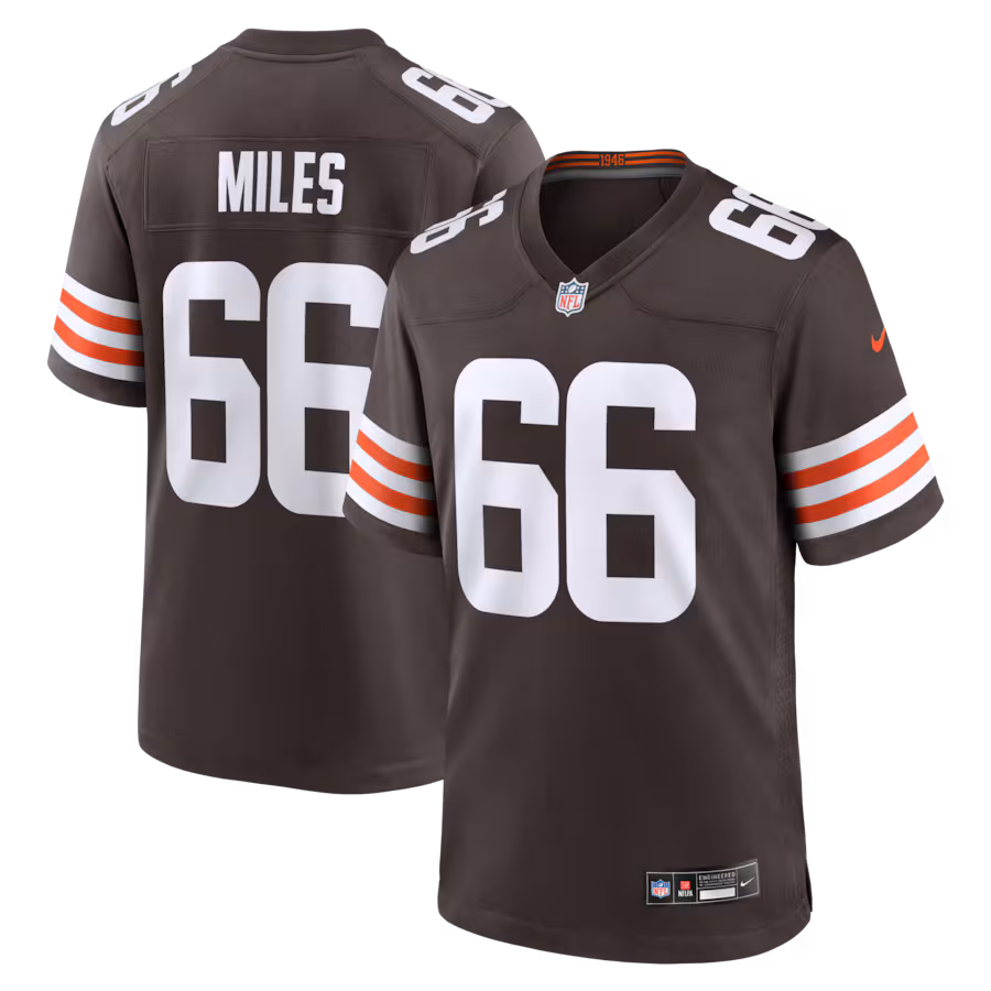 Men's Cleveland Browns Joshua Miles Nike Brown Team Game Jersey - Ujersey