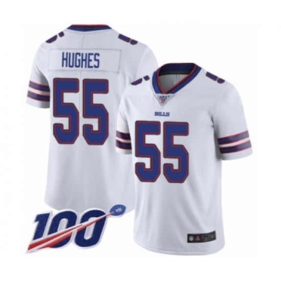 Men's Buffalo Bills #55 Jerry Hughes White Vapor Untouchable Limited Player 100th Season Football Jersey - Ujersey