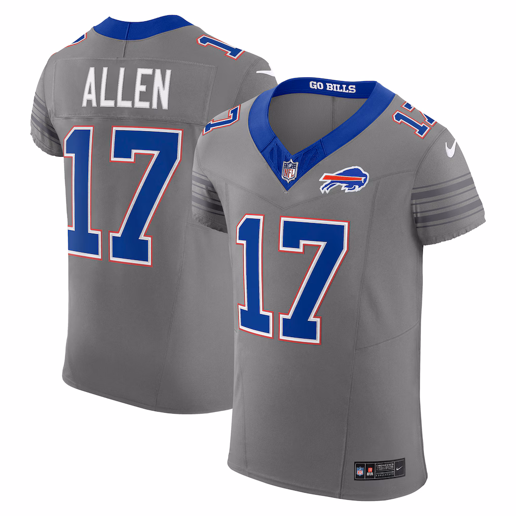 Men's Buffalo Bills Josh Allen Nike Gray Nickel City Vapor F.U.S.E. Elite Jersey - Ujersey