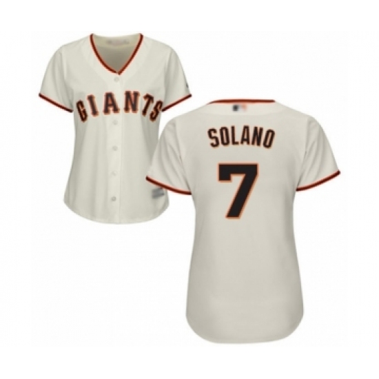 Women's San Francisco Giants #7 Donovan Solano Authentic Cream Home Cool Base Baseball Player Jersey - Ujersey